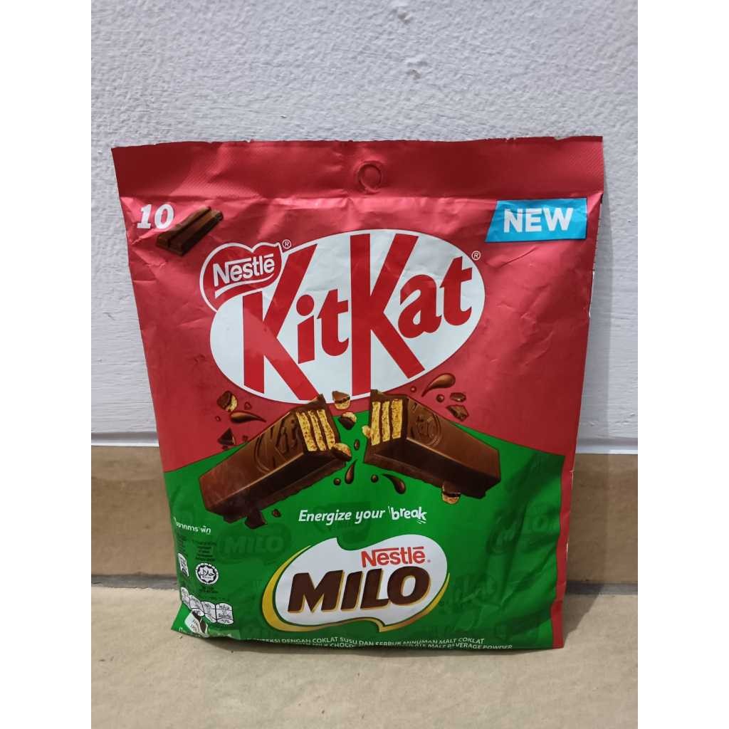 

TERLARIS NESTLE KITKAT MILO Kombinasi 2 Rasa Coklat Malaysia (17g x 10 pcs)