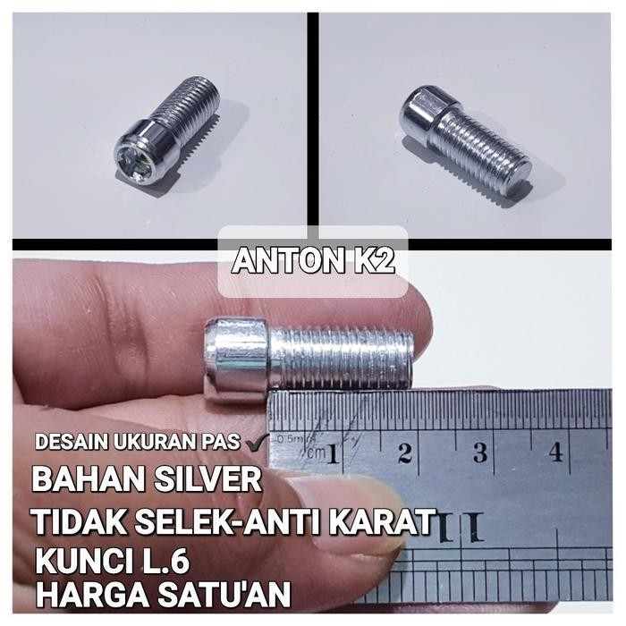 BAUT KACA SPION TOMOK VARIASI MUR SEKRUP L6 UKURAN DERAT 12/14 KIRI - Ukuran Baut 12, Dr Putar Kanan