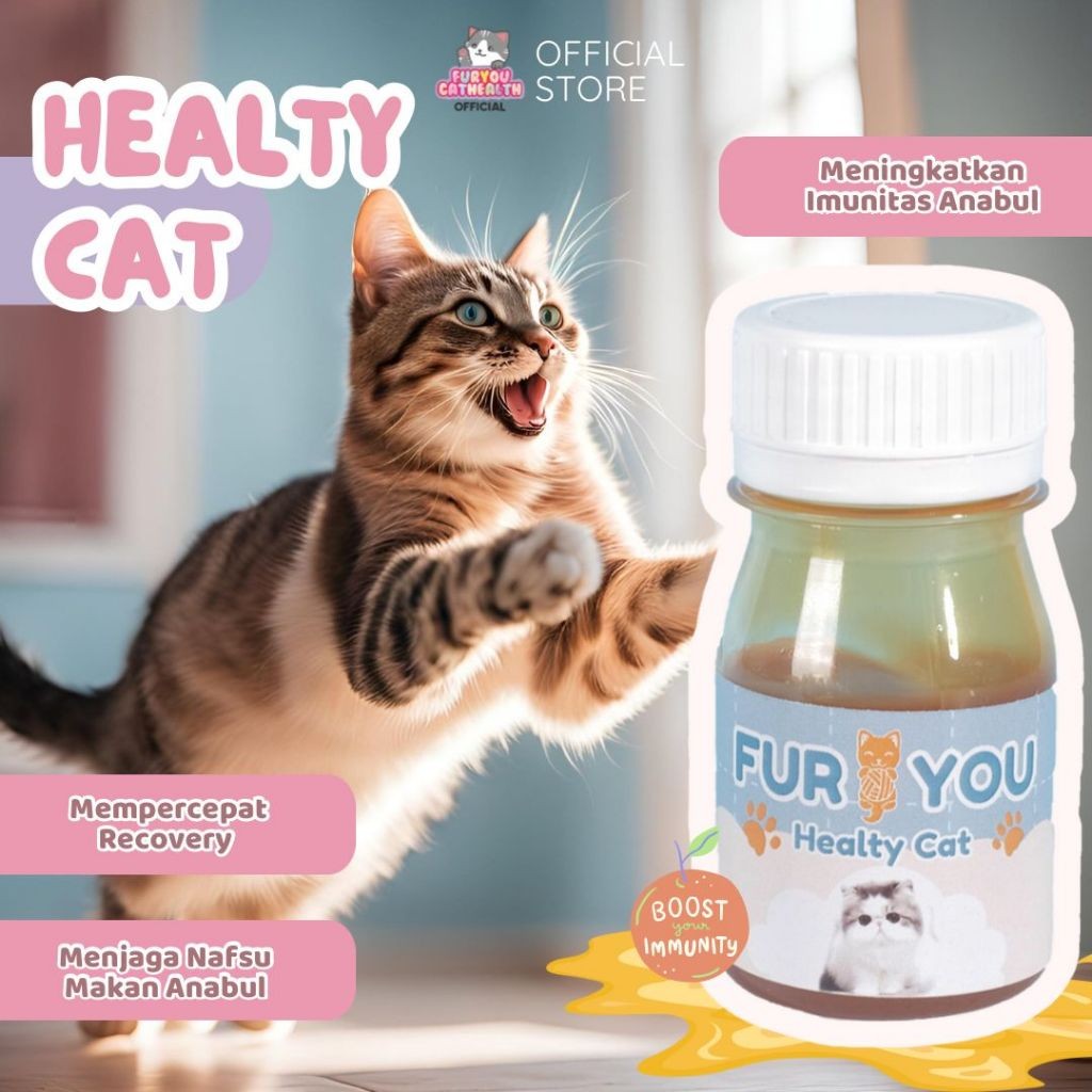 Furyou Vitamin Healty Cat Vitamin Kucing Premium untuk Mempercepat Penyembuhan, Imun dan Nafsu Makan