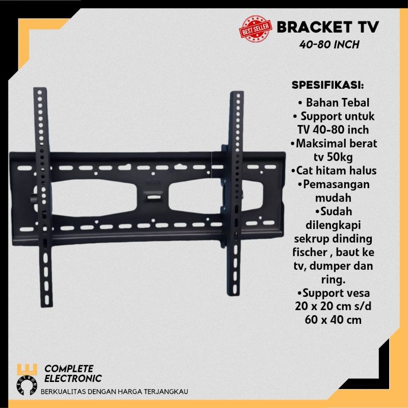 Bracket TV Braket TV 40 43 50 55 60 65 70 75 80 inch Universal TV LCD LED TERLARIS