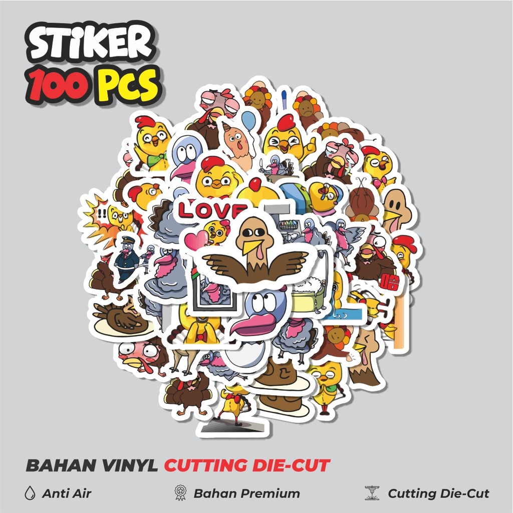 

Terbaru! 50 pcs Sticker Hewan Kalkun Dekorasi Lucu Kreatif untuk Notebook, Skateboard, HP
