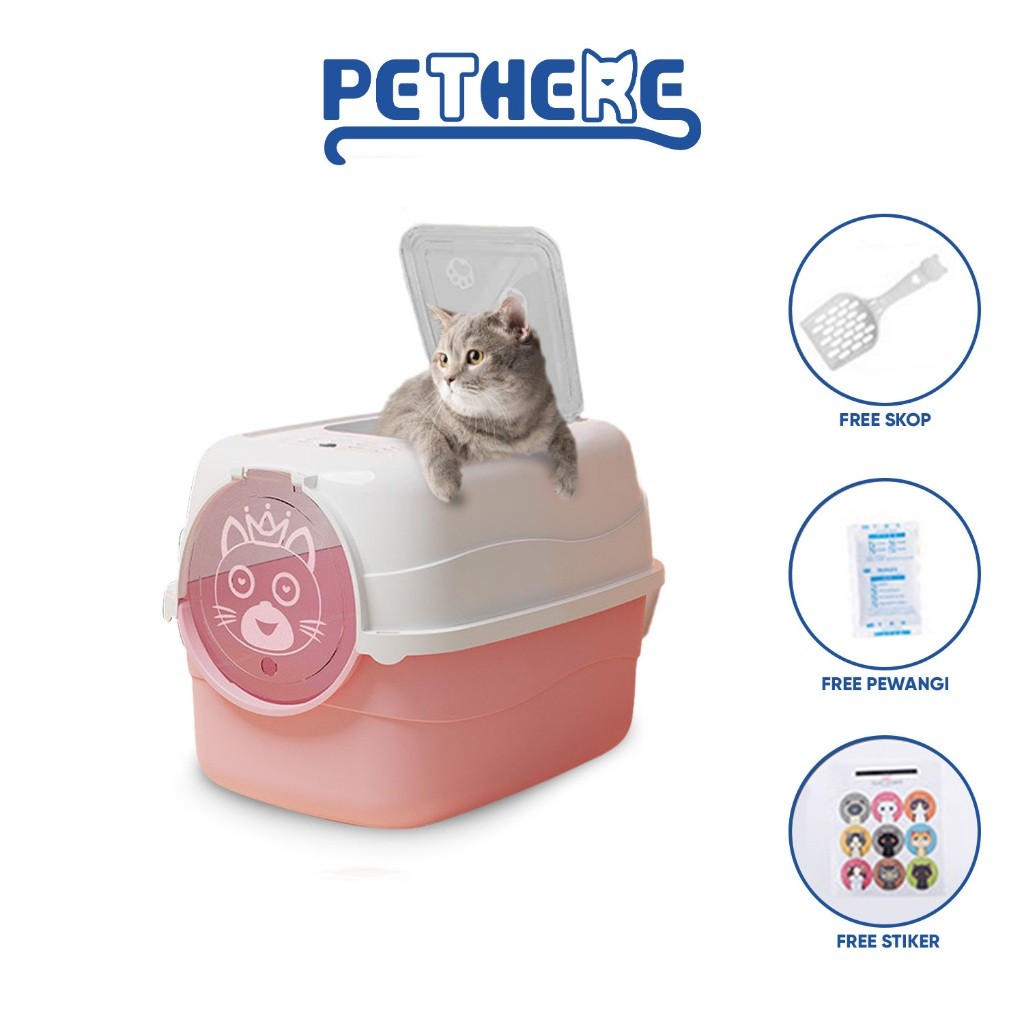 CAMBERUS_SHOP  PET THERE Pet Litter Box Kucing Tertutup/Cat Litter Box Tertutup /Litter Box Kucing/L