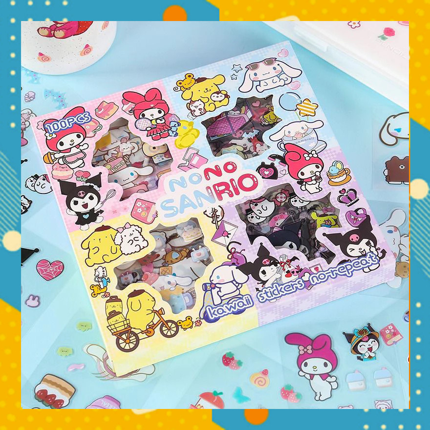 

Sticker NONO SANRIO Isi 100 Lembar Box Stiker Kartun Korea Lucu Dekorasi Momo TG59TGAL