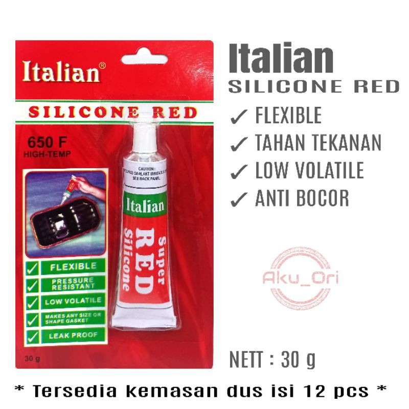 

LEM ITALIAN SILICON RED 30 GRAM lem merah silikon 30 g
