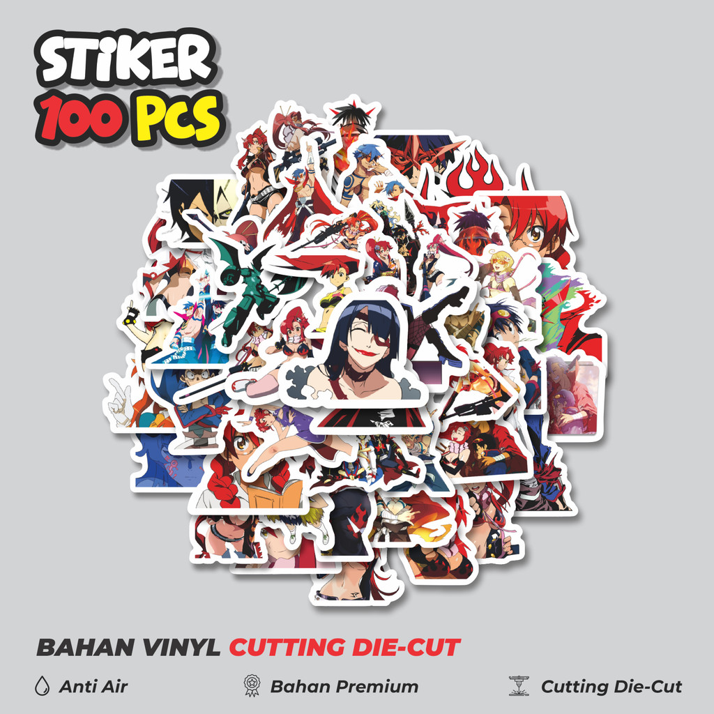 

Terbaru! 50 pcs Sticker Anime Tengen Toppa Dekorasi Lucu Kreatif untuk Notebook, Skateboard, HP