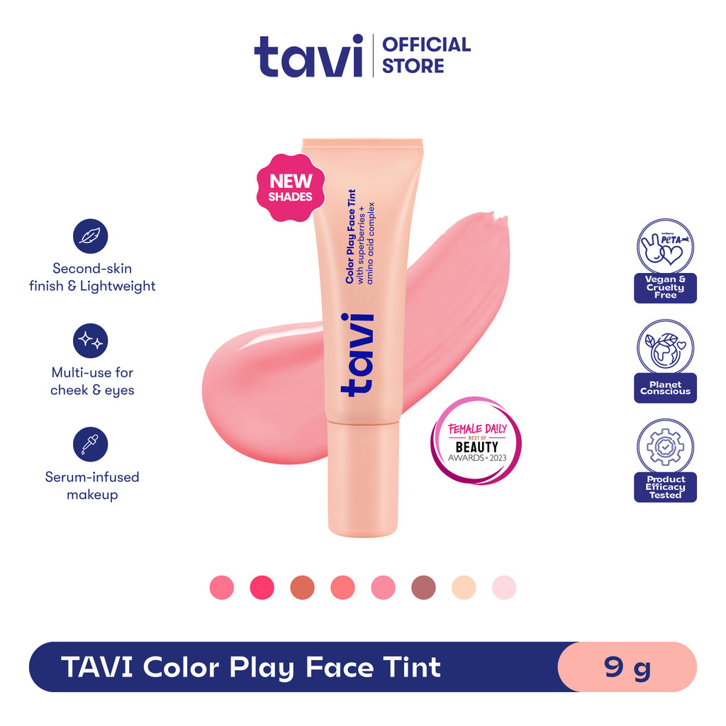 [TINTINTINWIN'S PICKS] [NEW PACK ORBITELLE & PETAL FLUSH] TAVI 3-in-1 Color Play Face Tint 9g (Tavi 