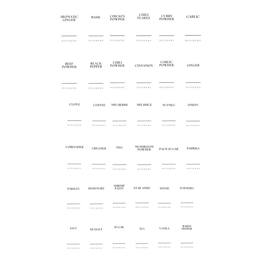 

[MINIHOME] 1pc Sticker Label Bumbu Waterproof Kotak Toples Bottle Spice Saesoning Aesthetic Minimalis Stiker Jar Label Pantry