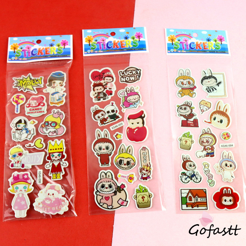 

COD Stiker Gelembung LABUBU Stiker Anak-anak Stiker 3D Stiker Hadiah Kartun G