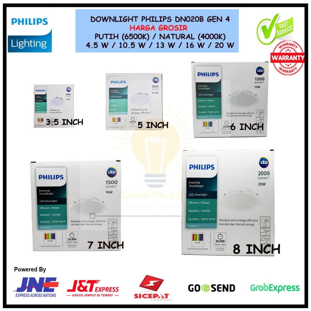 Lampu Downlight PHILIPS LED DN020B G3 GEN3   4.5W / 10.5W / 14W / 18W / 23W / 4.5 WATT / 10.5 WATT /