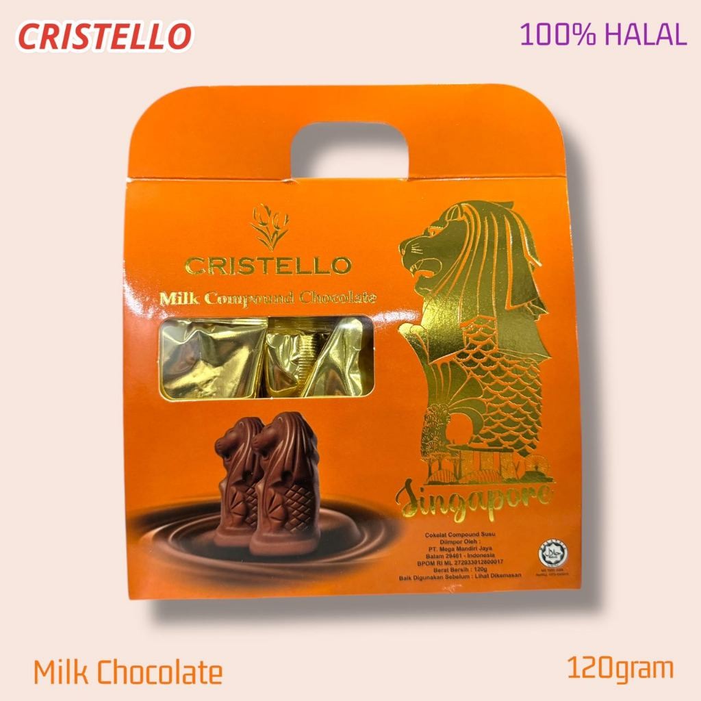 

Coklat Cristello Merlion / Chocolate Bar Merlion / Oleh Oleh Singapore 120g 100% HALAL