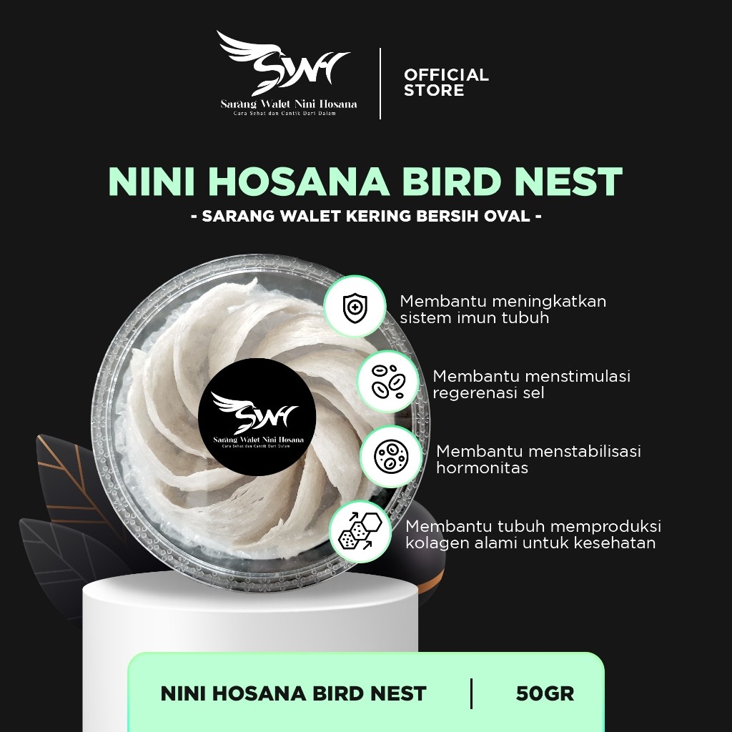 

Sarang Walet Kering Bersih 50 gr Oval