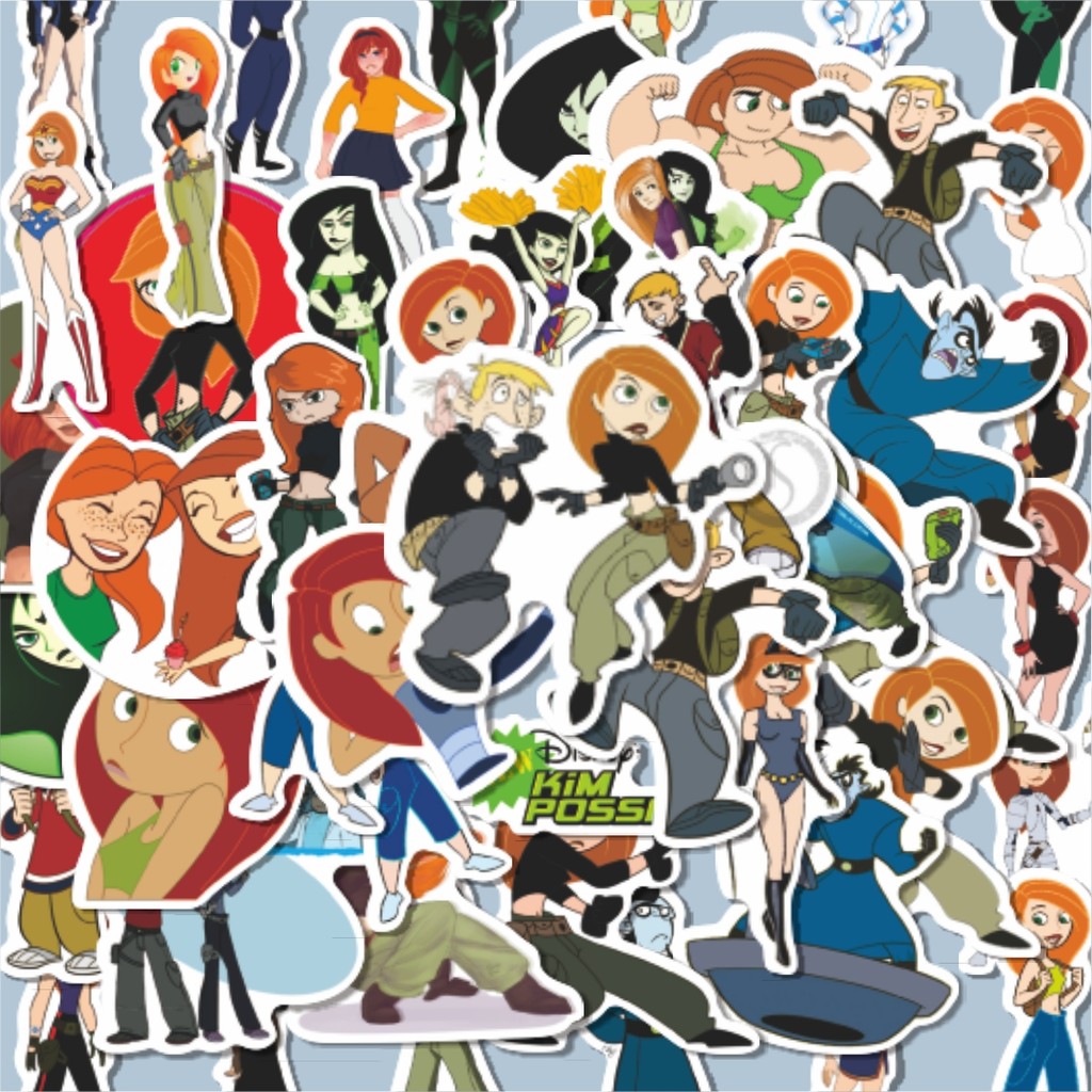 

100PCS Lucu Sticker Kartun Kim Possible Stiker Aesthetic Stiker Anti Air Stikers Berperekat Waterproof sticker decal buat Motor Helm Buku Journal Koper Casing HP Laptop Botol Minum Hadiah anak