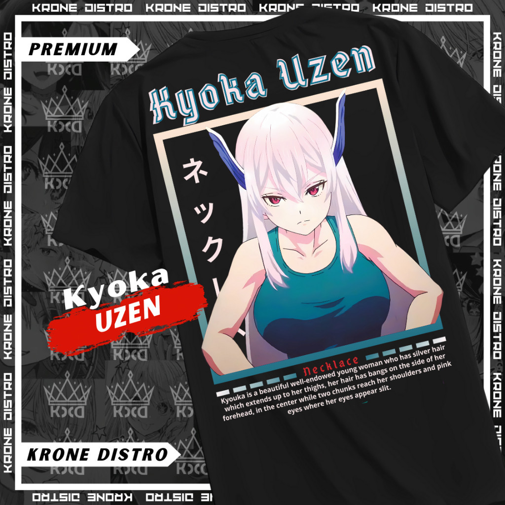 KRONE Kaos Anime KYOUKA UZEN  Mato Seihei no Slave Katun Premium 24s - Tshirt DISTRO