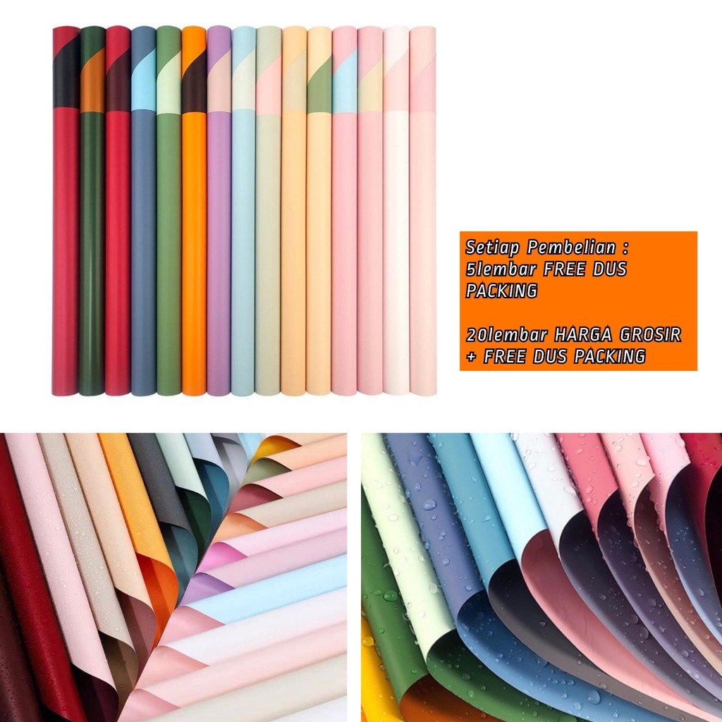 

StreetHypeStore - IJU104 5Lembar-Kertas Bunga Buket Dua Warna Bi Color/Kertas Buket Bunga Florist Cellophane