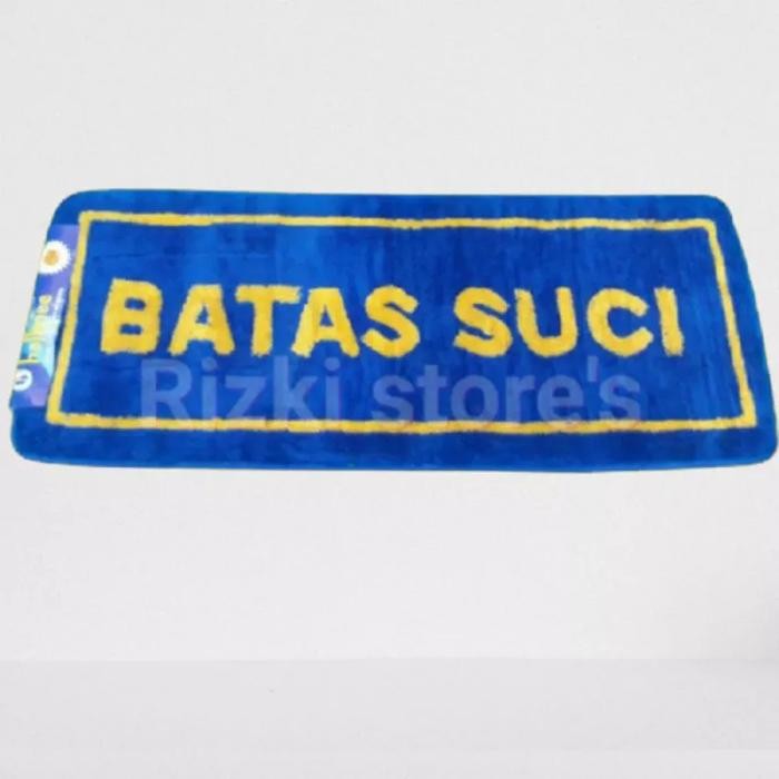 Sale Keset Masjid Batas Suci Serap Air Super Tebal Busa Benang Biru Hijau Biru - biru bts, 50x150Ter