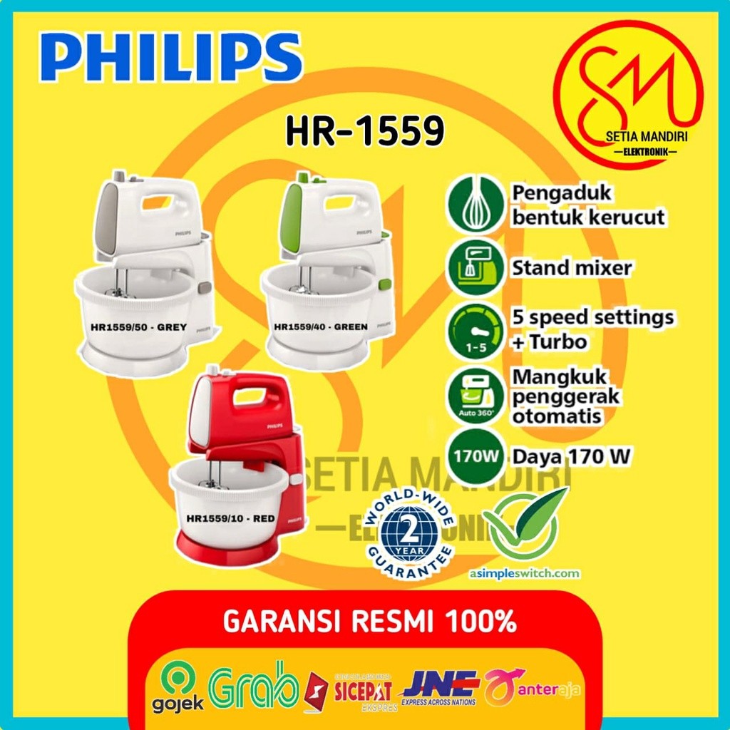 Philips Stand Mixer HR 1559 Multifungsi Turbo