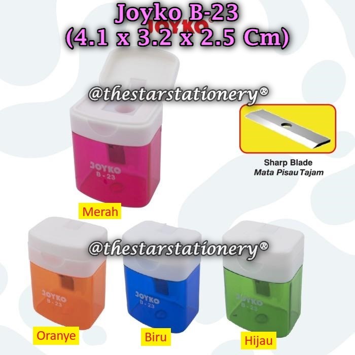

(1 Biji) Rautan Tabung JOYKO B-23 BISA PILIH MOTIF / Sharpener Rautan Serutan Joyko B-23 (1 Biji)