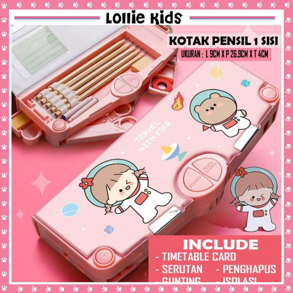 

Tempat Pensil Magnet Karakter 2 Sisi / Kotak Pensil Laci Sandi Dengan Rautan / Kotak Pensil Magnet Murah