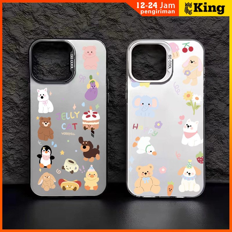 Kompatibel dengan iphone 15 Pro max maksimal Casing Jelly cat rumah casing cocok untuk iPhone 11 12 