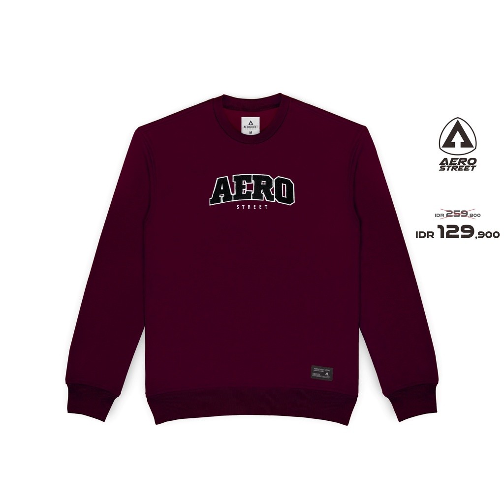 Aerostreet Crewneck Aero Basic Maroon Sweater Sweatshirt BBAAA
