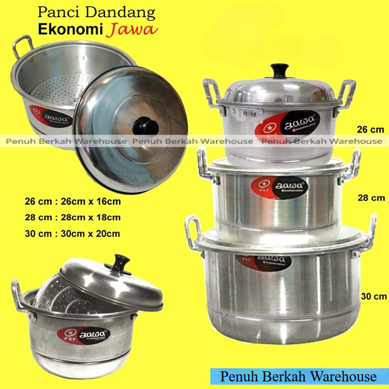 Panci KukusJawa / Dandang Jawa / Panci Ekonomi / Panci dengan Sarangan Jawa Maspion 26cm ,28cm , 30c