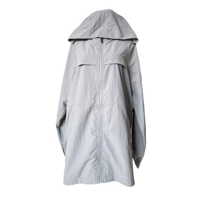 BIG SALE [Minne] STL Flap Hoodie Match Up Woven / Jaket STL Hoodie Wanita - GREY, WM