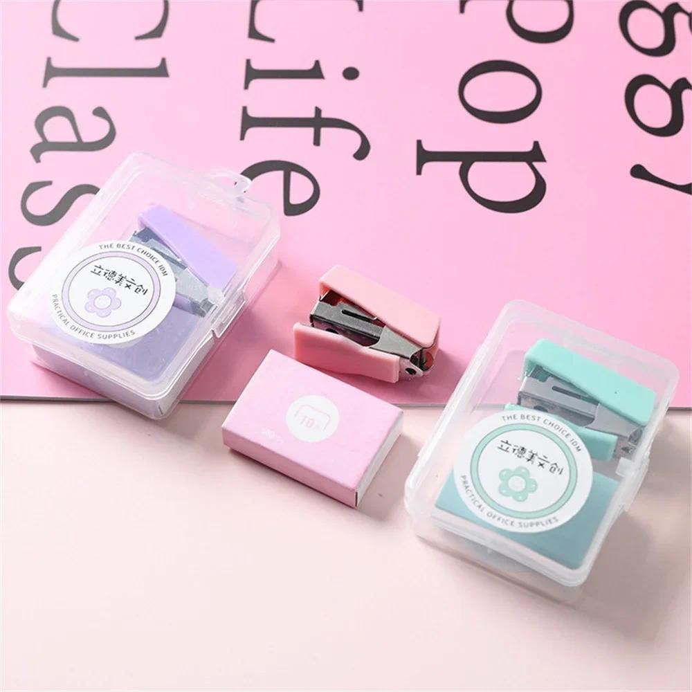 

Mini Stapler for Paper File Metal Stapler Set with 500pcs 10# Staples Cute Stationerys Kits S ool Office Binding Supplies