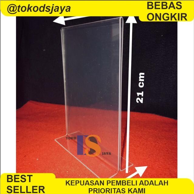 

PROMO A5 PT - Akrilik Tempat Barcode/Qris/Brosur/Nomor Meja [ 21 x 15 cm ] Tebal 2mm Acrylic Stand - A5 PT