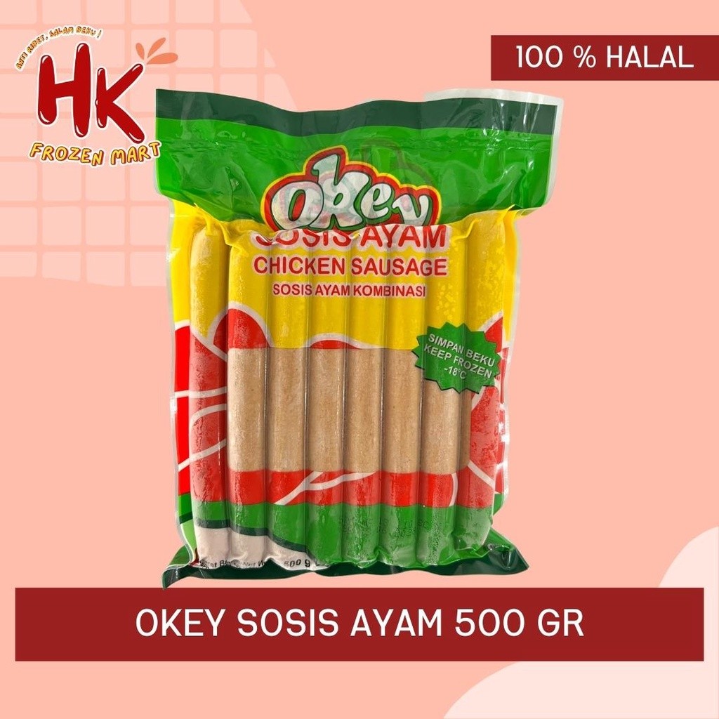 

Okey Sosis Ayam 500gr (Chicken Sausages Belfoods Bakar Grill Champ) / Hk Frozen Mart