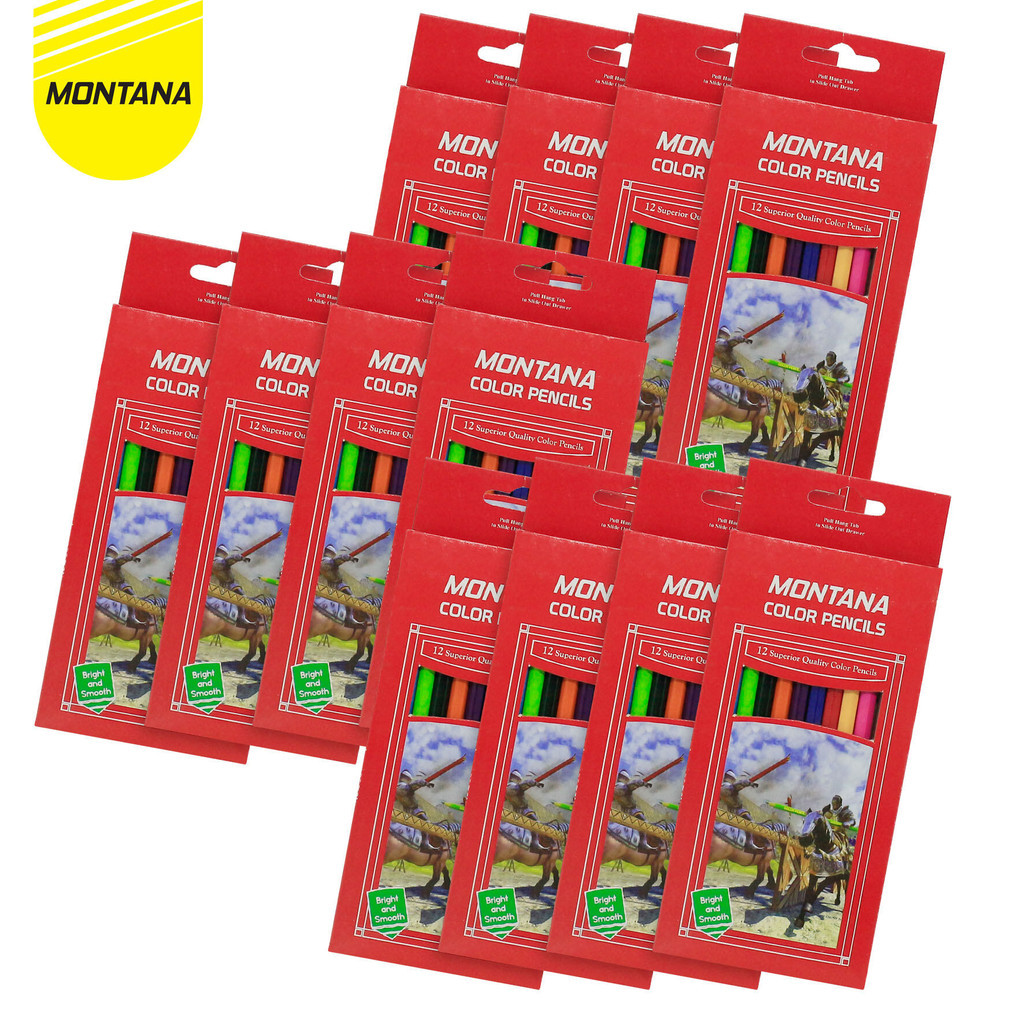 

NEW MONTANA Pensil Warna 1 Gross 12 Color Pencils Bright and Smooth TH-700 PREMIUM
