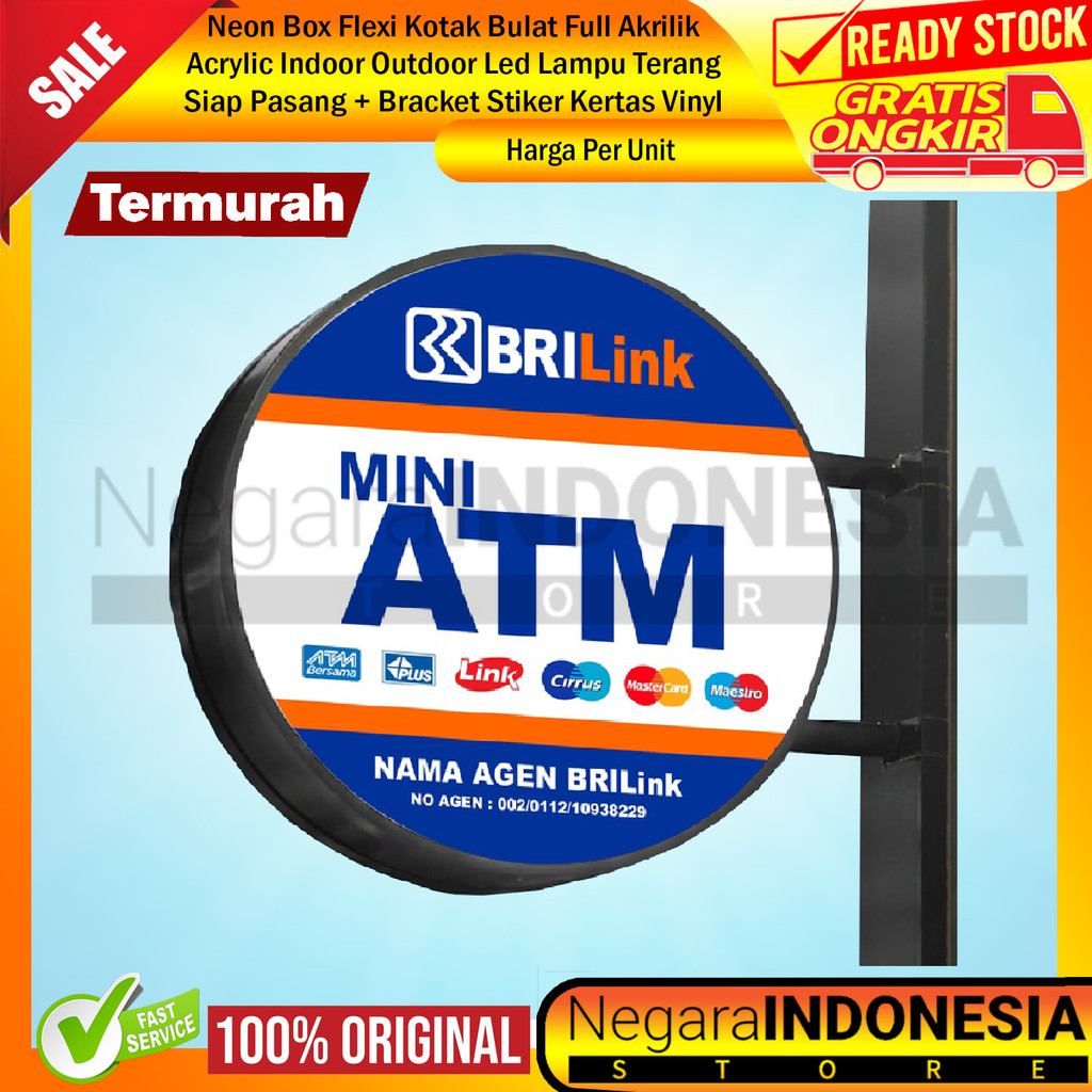 

United Sticker Id - Neon Box Flexi Kotak Bulat Full Akrilik Acrylic Indoor Outdoor Led Lampu Terang Siap Pasang + Bracket Cetak Setiker Stiker Vinyl Cutting Cuting Custom Desain Waterproof Motor Mobil Logo Brand Tulisan XDEW Warna Warni Bebas