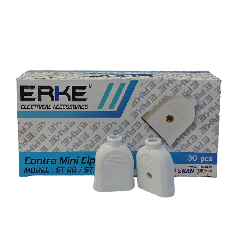 (TERMURAH) Kontra Steker Gepeng Erke / Contra Mini Cip Erke ST 380 Putih SNI
