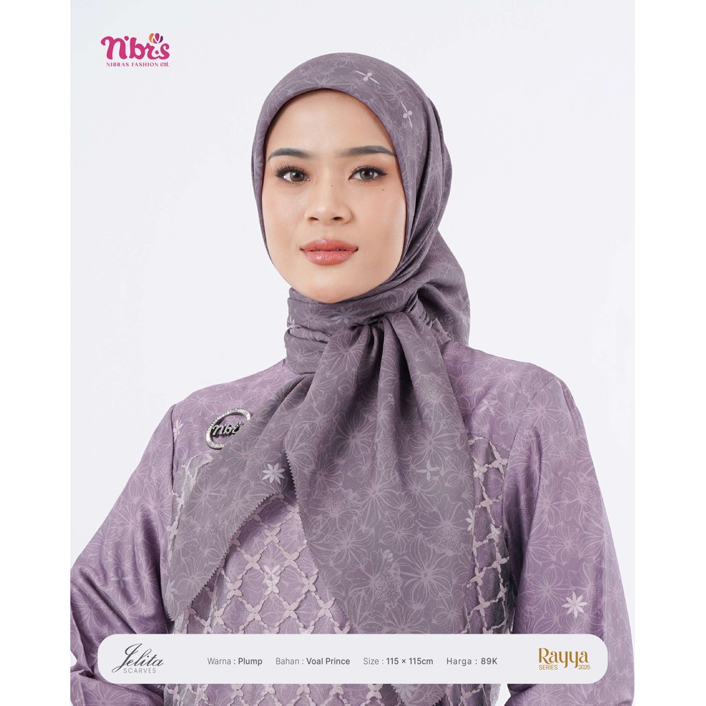 Nibras hijab jelita scraves || nibras segi empat nibras hijab segi empat nibras motif elegan