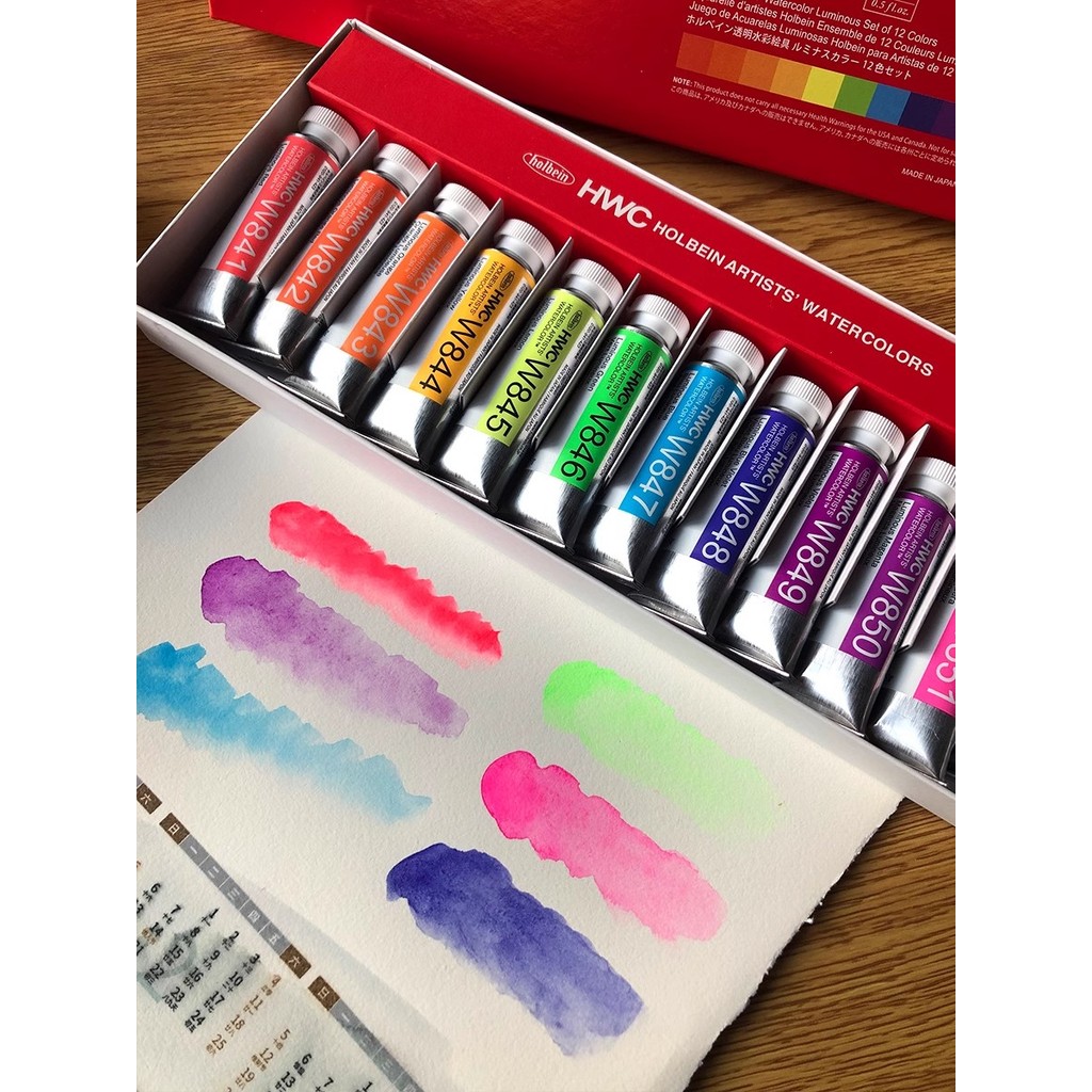 

Holbein artist watercolor luminous tube 15ml transparent acuarela paints for beginners drawing pigments art supplies