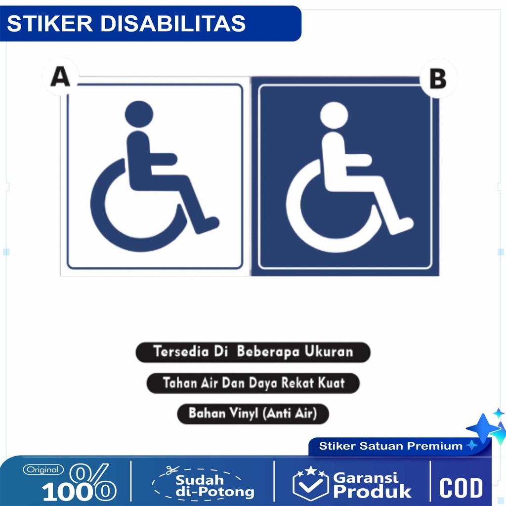 

Stiker Logo Disabilitas / Stiker Disabilitas / Stiker orang berkebutuhan khusus