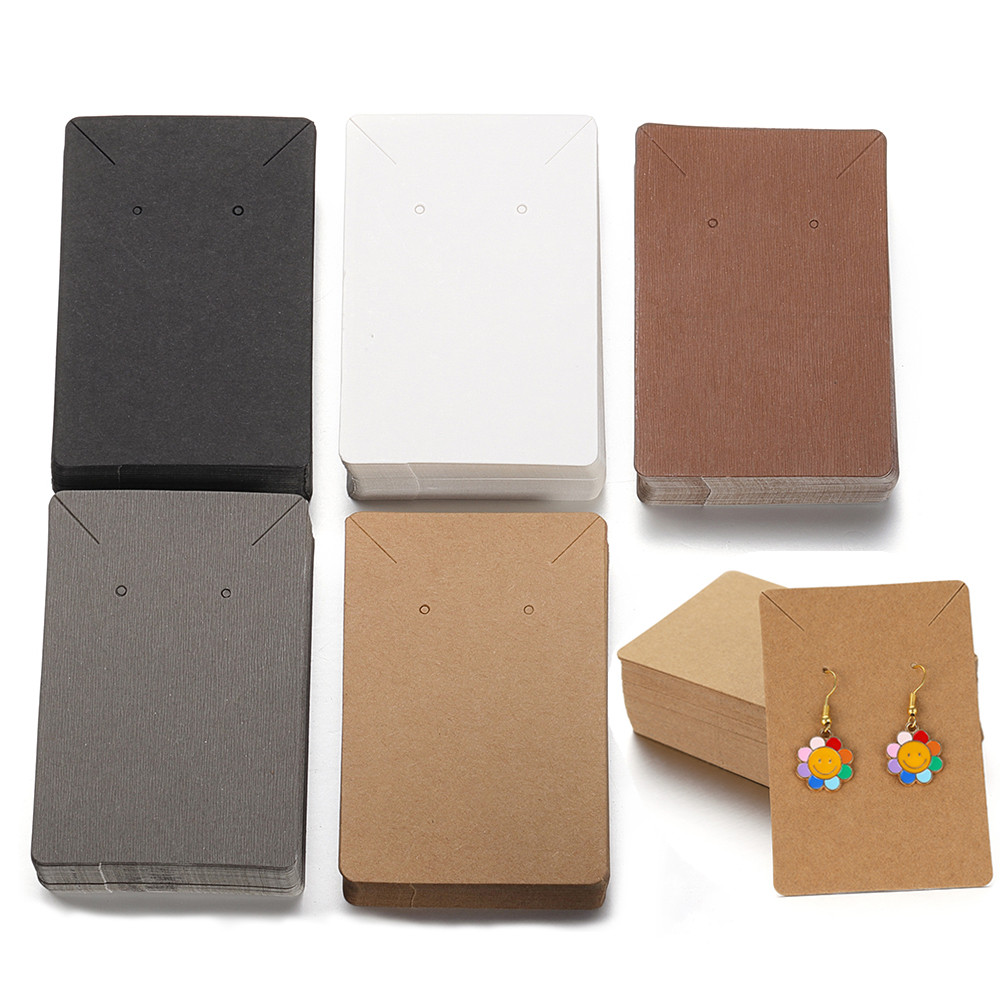 

50pcs 6x9cm Earrings Necklaces Display Cards Ear Studs Blank Kraft Paper Card for Jewelry Packaging Hang Price Tag Card Holder