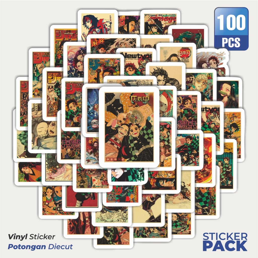 

Stiker Vinyl Stiker Anime Demon Slayer Poster Stiker Dinding Waterproof Aesthetic- Untuk Laptop, Motor, dan Helm - Paper Stationery Pack