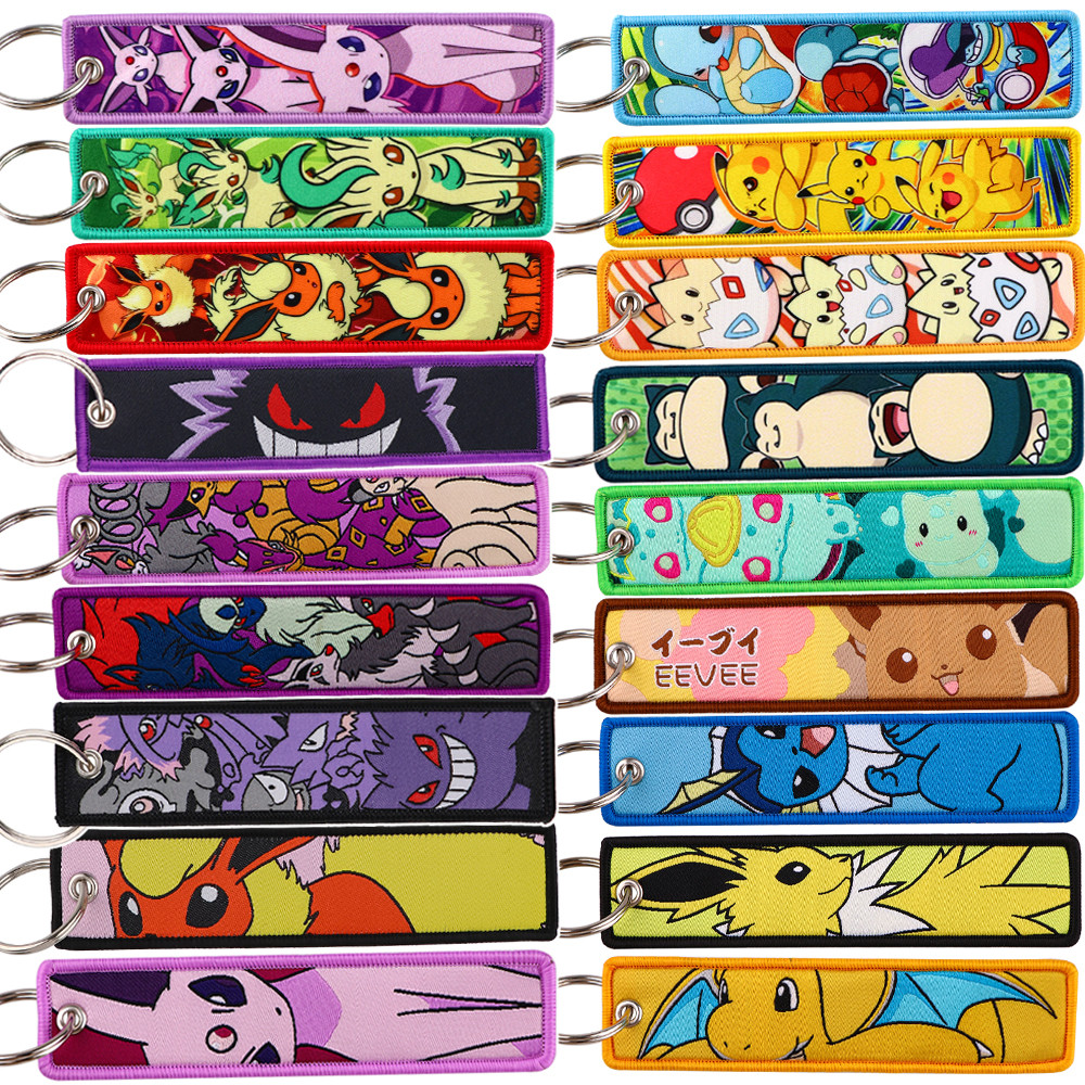 

Anime Cute Cartoon keychain for Cars ackpack Key Holders Fashion Embroidery Keyrings Key Tag Jet Tag Accessories Gift 1PCS