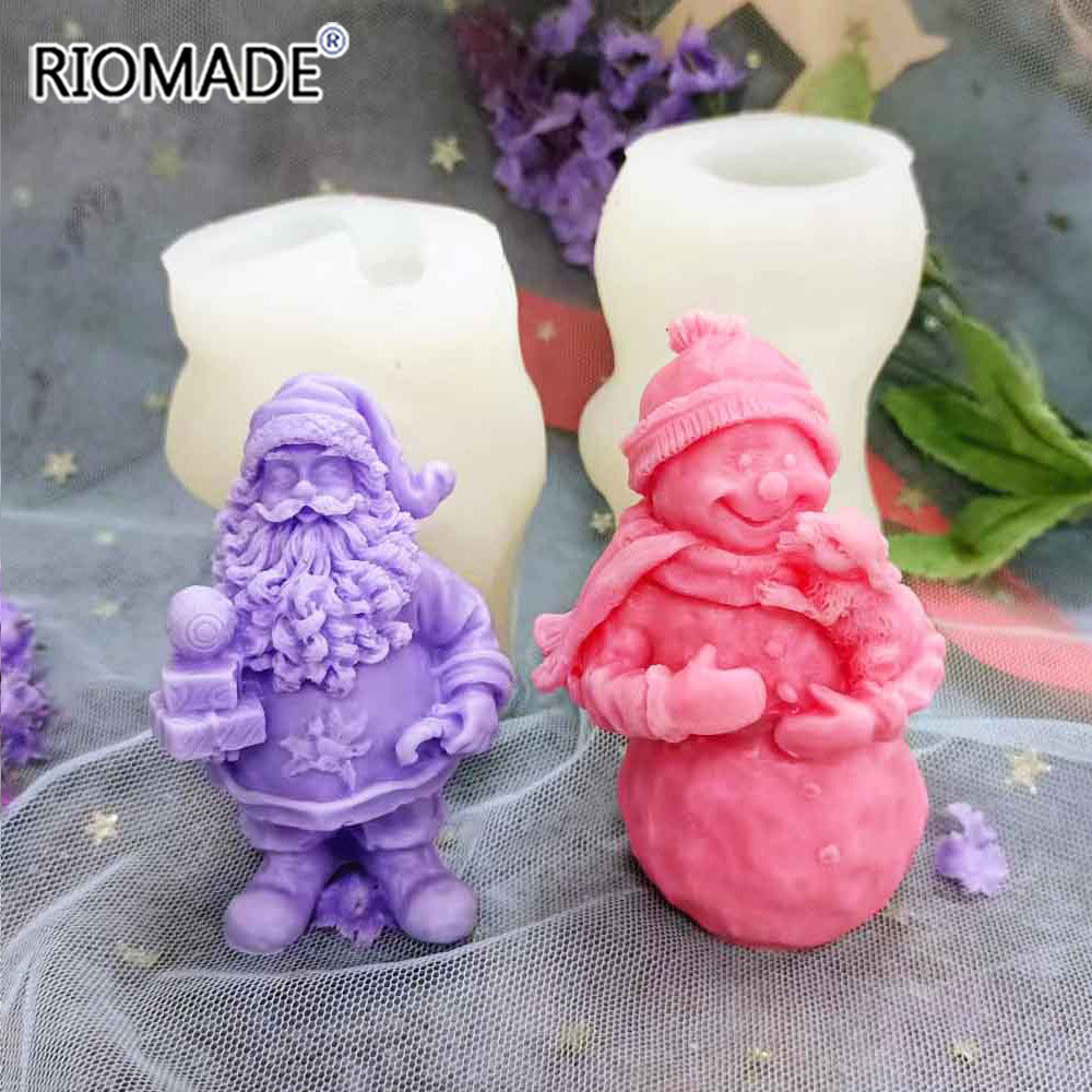 

3d Santa Claus Snowman Model Baking Tool Silicone Mold Aromatherapy Candle Plaster Diy Epoxy Resin Handmade