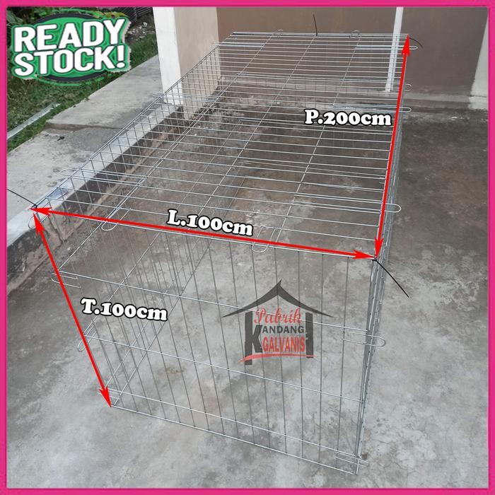 Alva.stores Kandang Ayam Umbaran Besi Galvanis Jumbo 200x100x100 | Kurungan Jago - Kandang Umbaran