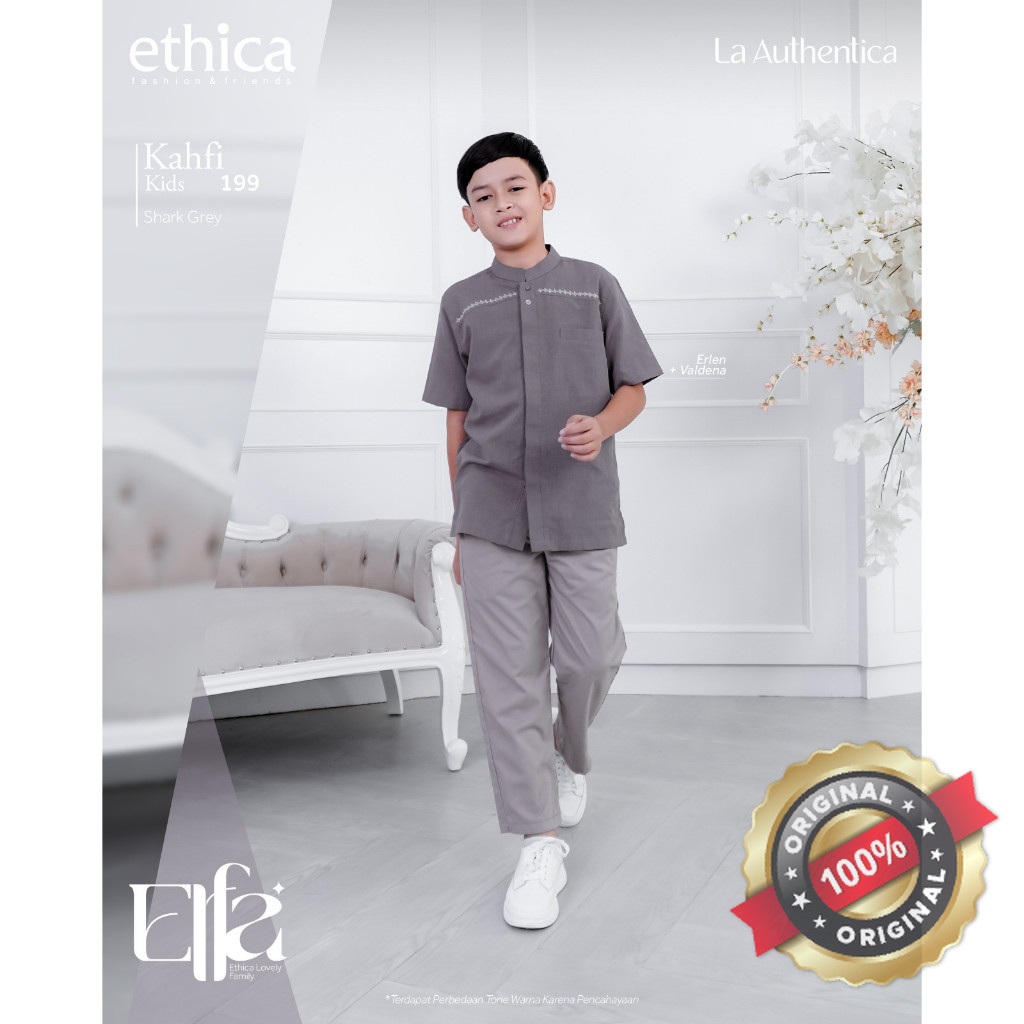 koko anak ETHICA kahfi kids 199 shark grey. koko anak abu
