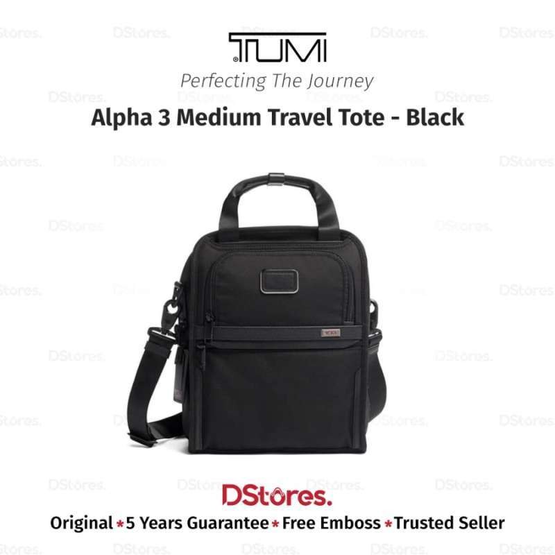 TUMI Alpha 3 Medium Travel Tote Tas Selempang Pria - Black