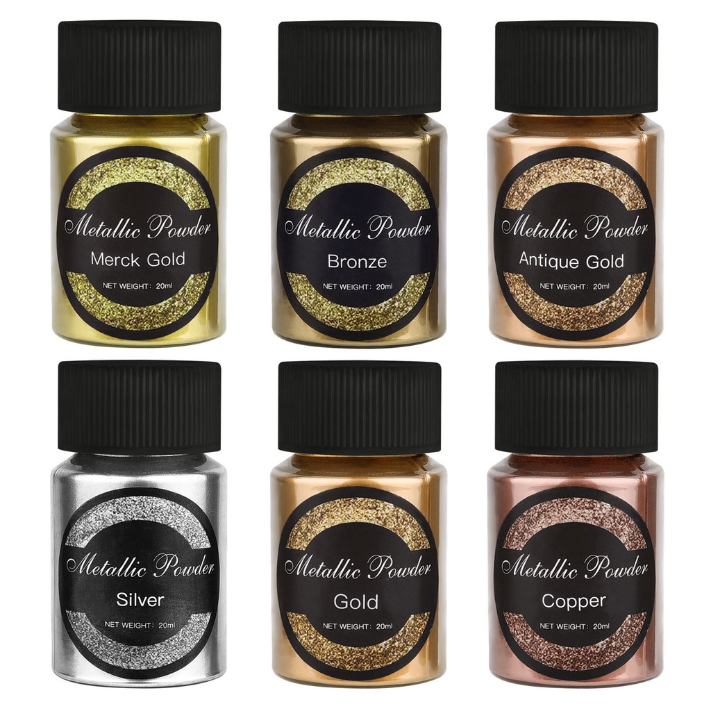 

6 Color Metallic Gold Silver Color Pigment Pearlescent Colorant Pearl Pigment Dye UV Resin Epoxy Color Jewelry Making Supplies