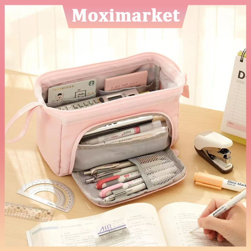 

【COD】Pencil Case Kawaii Korean Pencil Cases Super Large Capacity Aesthetic Stationery Office Desk Storage Bag for School Supplies