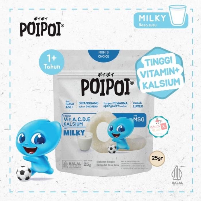 

POIPOI SNACK BERVITAMIN NO MSG 25GR | POIPOI MILKY VEGIE MIX FRUITS | SNACK CEMILAN PUFF BAYI ANAK 1 TAHUN KEATAS - POIPOI MILKY