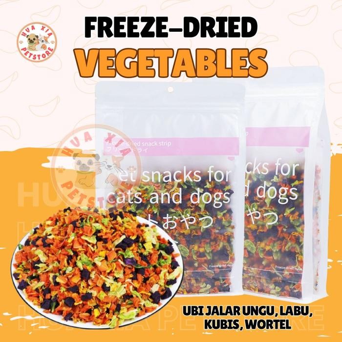 

Freeze Dried Vegetables Pet Snack Dog Cat Snack Cemilan Makanan Sehat Sayur-sayuran Anjing Kucing - 100 gr