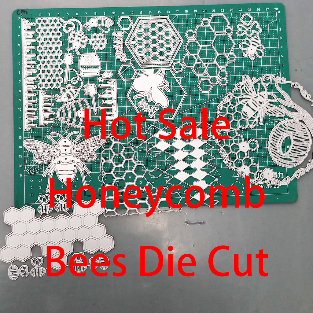 

Bee Honeybee Honeycomb Scrapbooking Metal Cutting Dies Greeting Cards Embossing Educational DIY Album Cover Crafts Die Cut