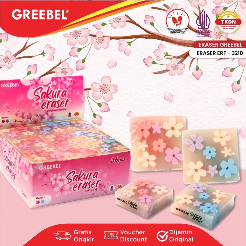 

GREEBEL Eraser Penghapus Bunga Kotak / Hapusan Stip ERF - 3210 (1PCS) / Penghapus Pensil Lucu Alat Tulis Sekolah
