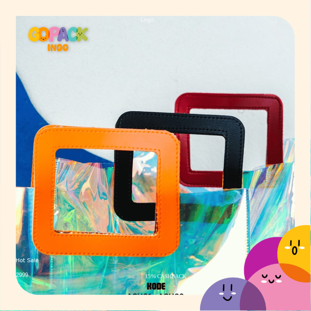 

Totebag Mika PVC Hologram / Tas Mika PVC Hologram / Goodie bag PVC Hologram / Tas Mika PVC Transparan / Totebag Mika transparan / Tas Transparan Plastik / Goodie Bag Hologram | ACH01 - ACH09