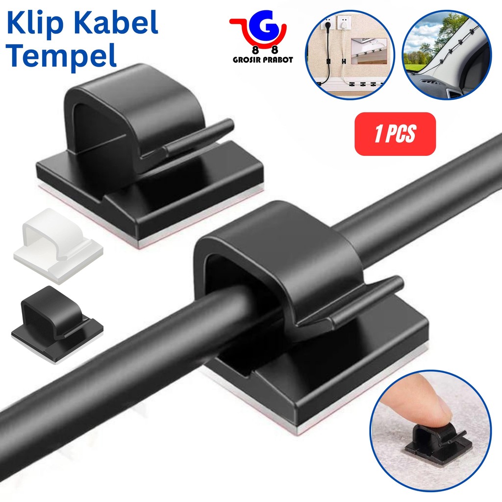 

Klip Kabel Klem Jepit Perapih Cable Listrik Tempel Dinding Perekat 3M Clip Organizer Holder Pengikat Lem Double Tape